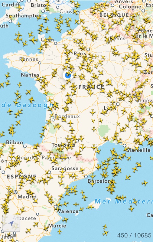 carte de france Flightradar24